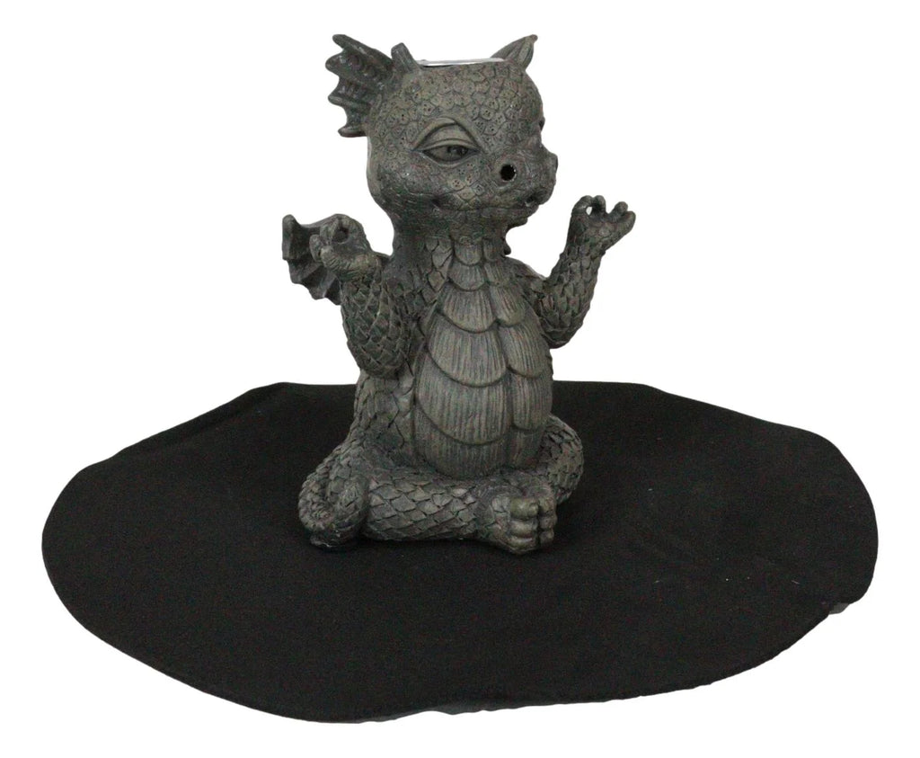 Zen Whimsical Garden Dragon Yoga Sitting in Meditation Backflow Incense Burner