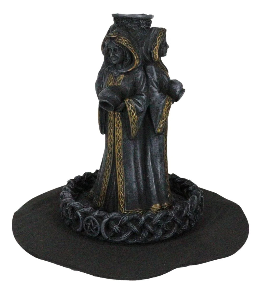 Wicca Triple Moon Goddess Maiden Mother and Crone Pagan Backflow Incense Burner