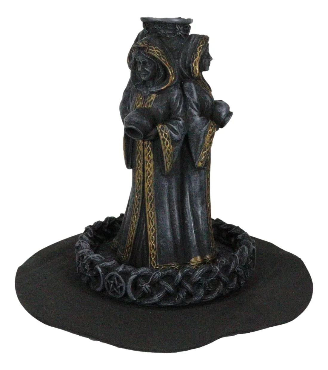 Wicca Triple Moon Goddess Maiden Mother and Crone Pagan Backflow Incense Burner