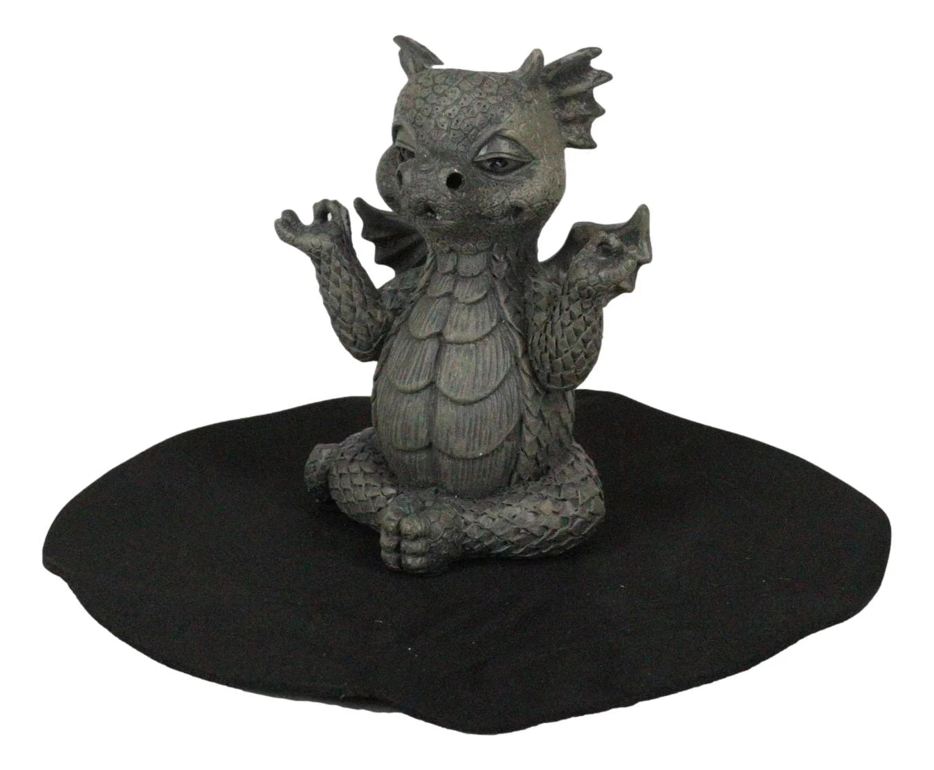 Zen Whimsical Garden Dragon Yoga Sitting in Meditation Backflow Incense Burner