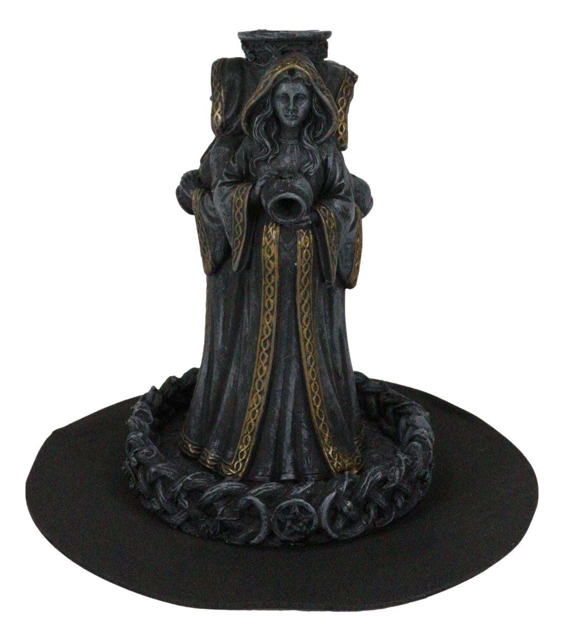 Wicca Triple Moon Goddess Maiden Mother and Crone Pagan Backflow Incense Burner