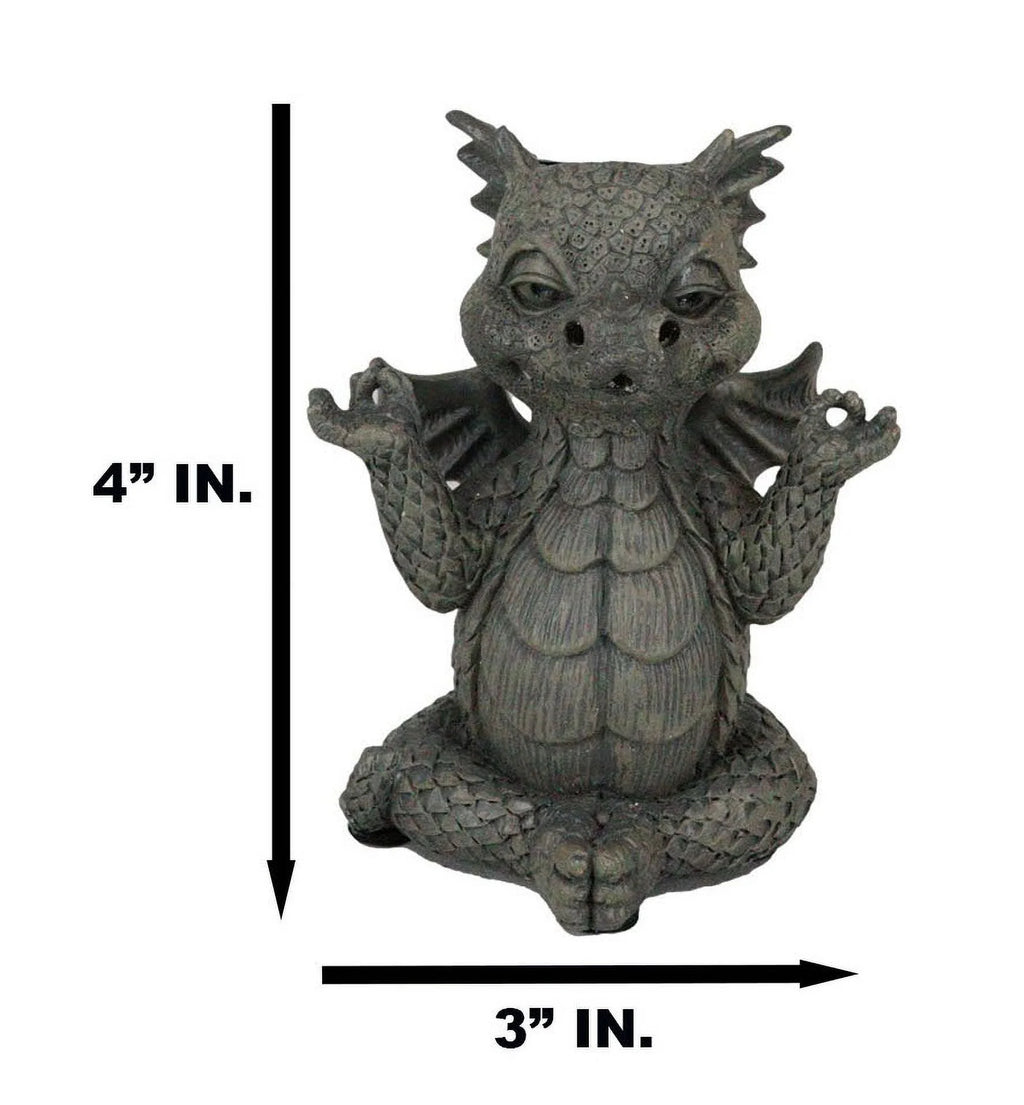 Zen Whimsical Garden Dragon Yoga Sitting in Meditation Backflow Incense Burner