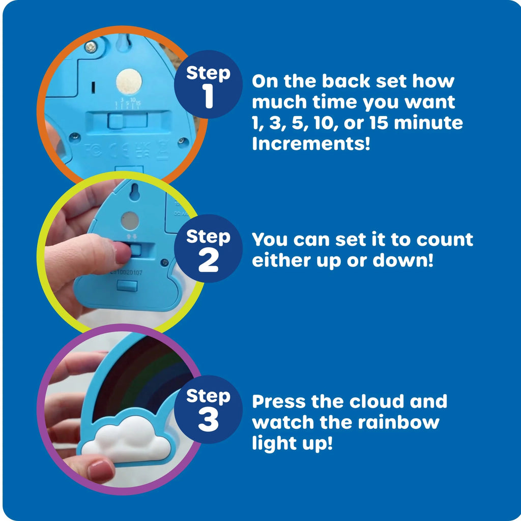Rainbow Countdown Timer, Electronic Toddler Learning Toys, Kids Clock Ages 3+