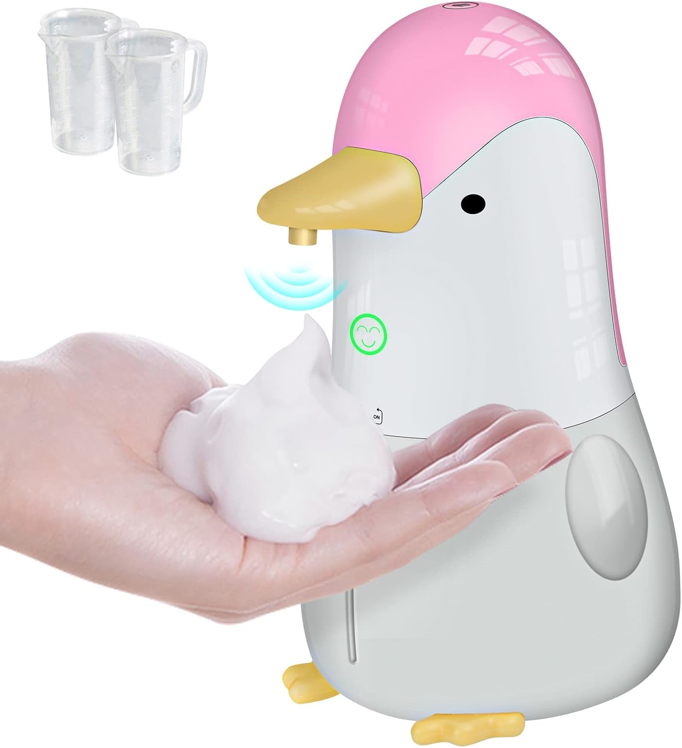 Foaming Soap Dispenser, Touchless Hand Soap Dispenser, Rechargeable Automatic Soap Dispenser, 13.5Oz/400Ml for Bathroom Kitchen Hotel School (Pink)