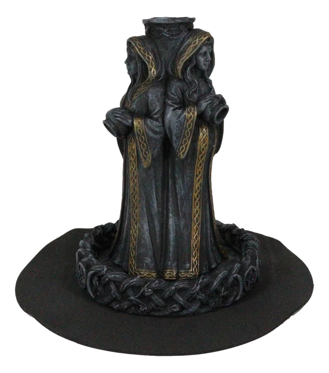 Wicca Triple Moon Goddess Maiden Mother and Crone Pagan Backflow Incense Burner