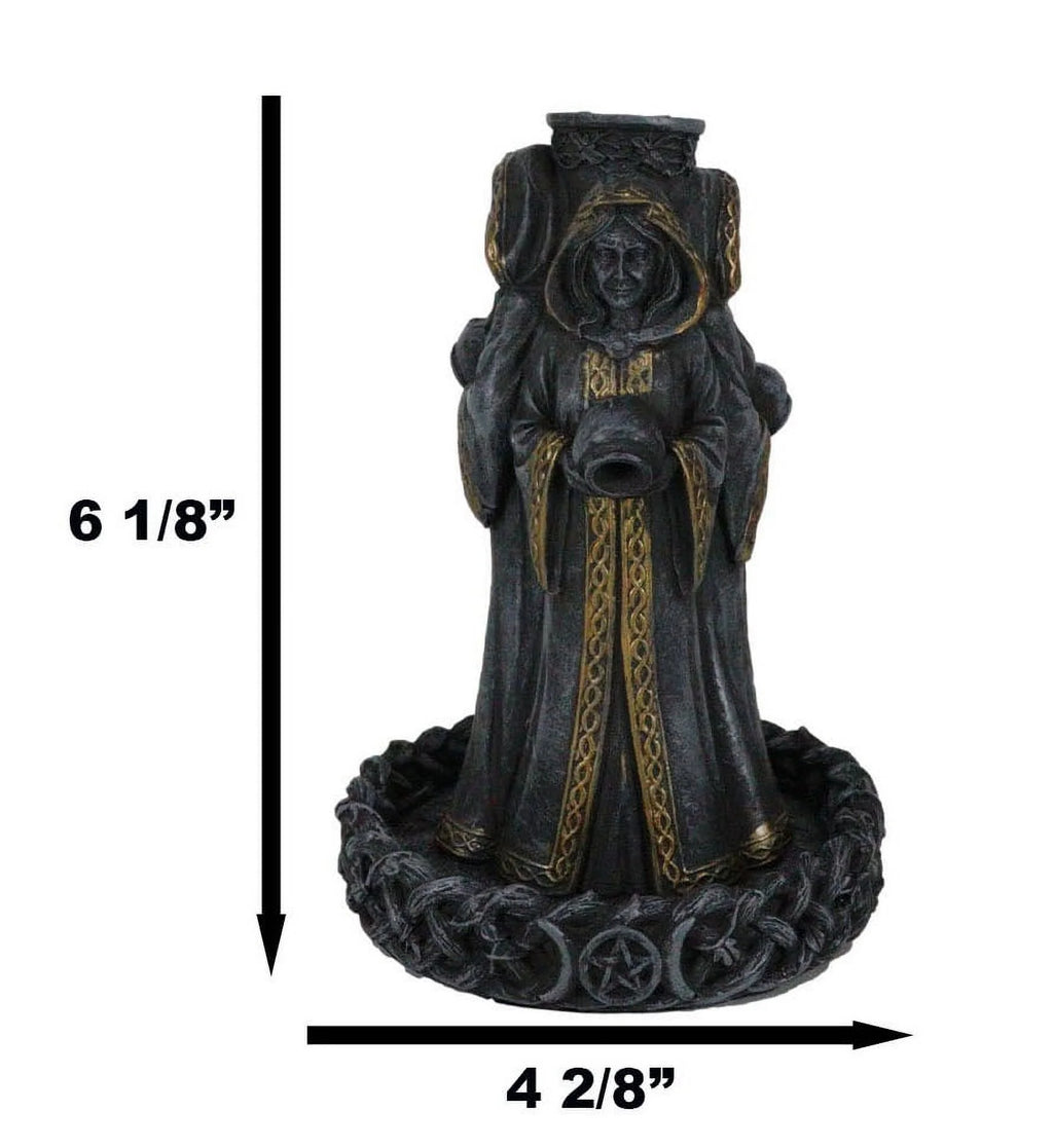 Wicca Triple Moon Goddess Maiden Mother and Crone Pagan Backflow Incense Burner