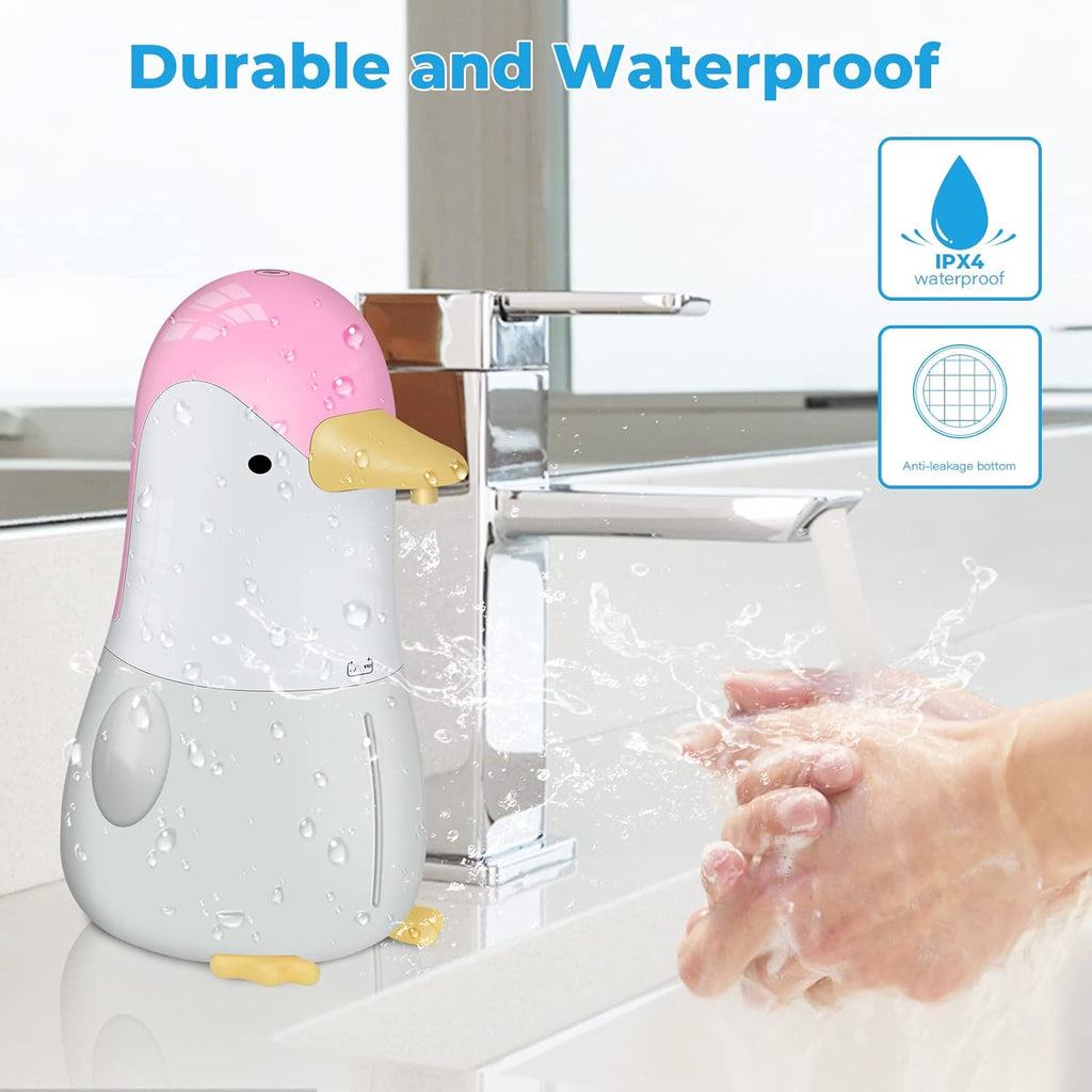 Foaming Soap Dispenser, Touchless Hand Soap Dispenser, Rechargeable Automatic Soap Dispenser, 13.5Oz/400Ml for Bathroom Kitchen Hotel School (Pink)