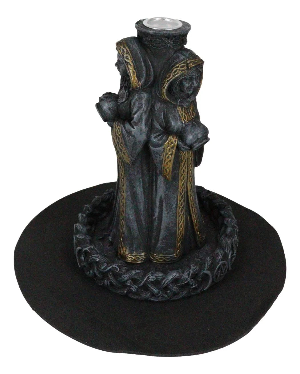 Wicca Triple Moon Goddess Maiden Mother and Crone Pagan Backflow Incense Burner