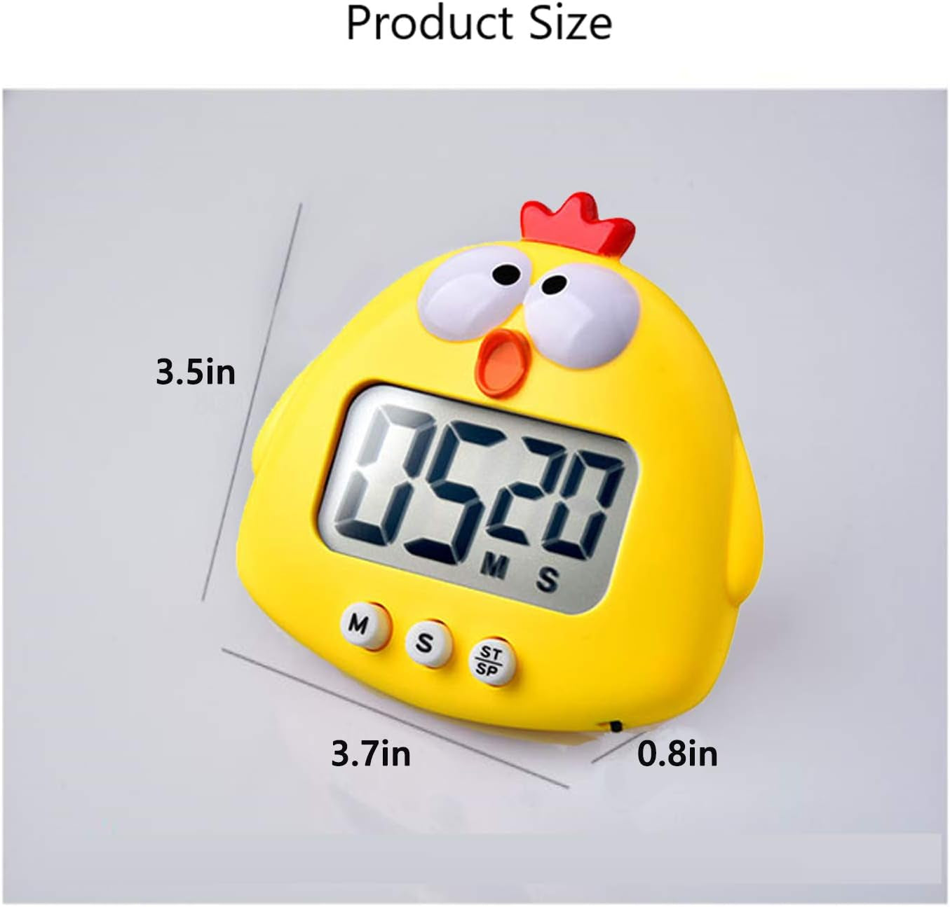 Kitchen Timer, Cute Cartoon Animal Countdown, Digital Cooking Timer with Magnetic, LCD Large-Screen Visual Clock, Hangable Alarm Clock with Stand，For Cooking Bake Sport Game (Timer-Xg)