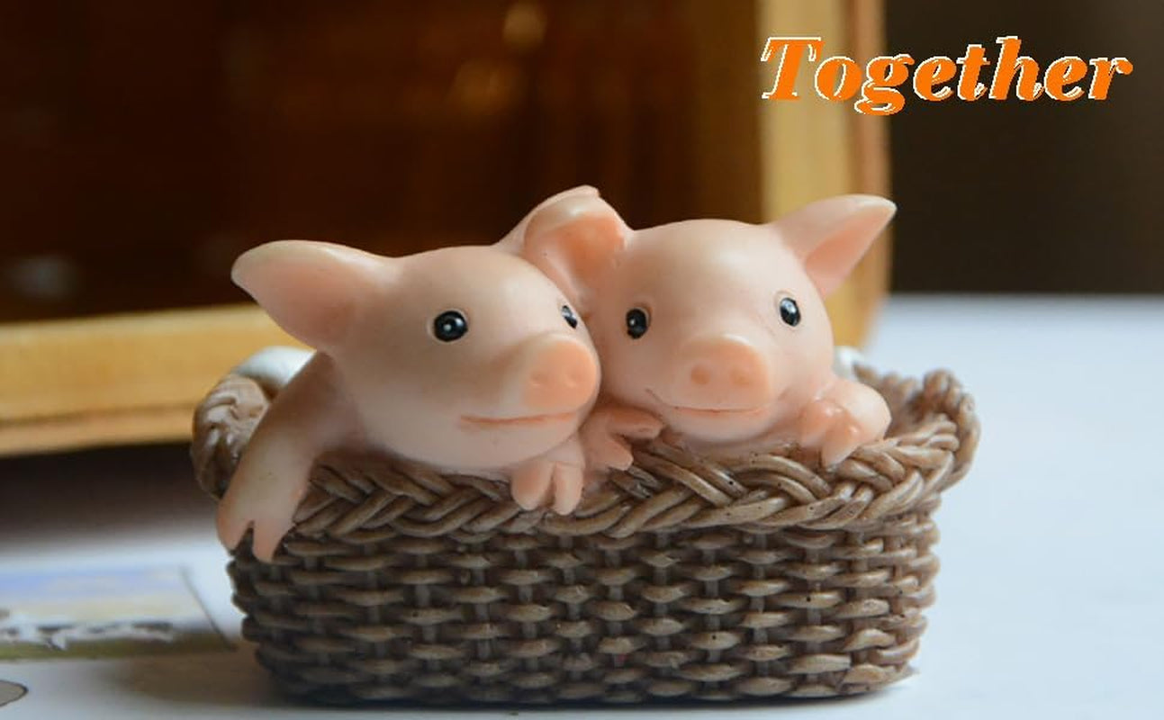 Miniature Fairy Garden Pig Figurine- Washing Hand before Meals