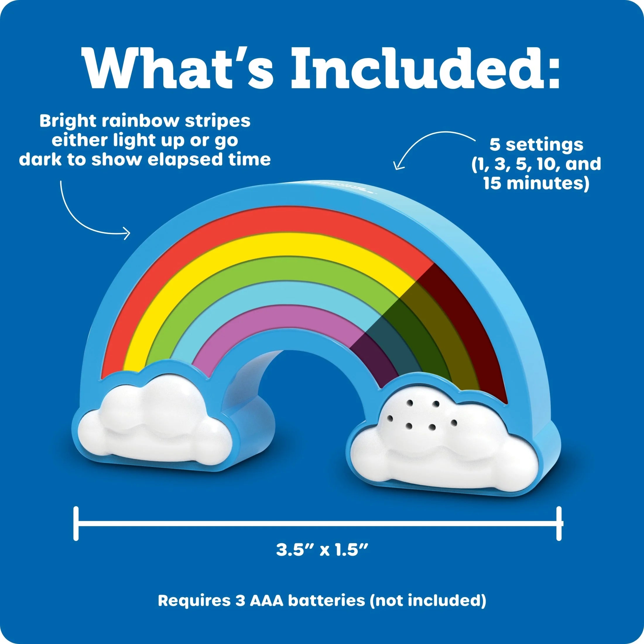 Rainbow Countdown Timer, Electronic Toddler Learning Toys, Kids Clock Ages 3+