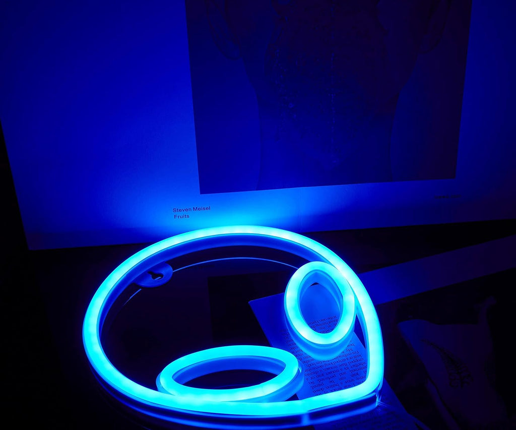 Alien Neon Sign Led Signs Alien Lamp for Wall Decor Neon Lights for Bedroom Asthetic Room Decor Alien Decorations Battery/Usb Operated(Blue)