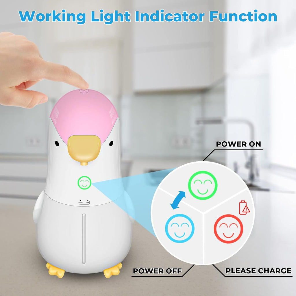 Foaming Soap Dispenser, Touchless Hand Soap Dispenser, Rechargeable Automatic Soap Dispenser, 13.5Oz/400Ml for Bathroom Kitchen Hotel School (Pink)