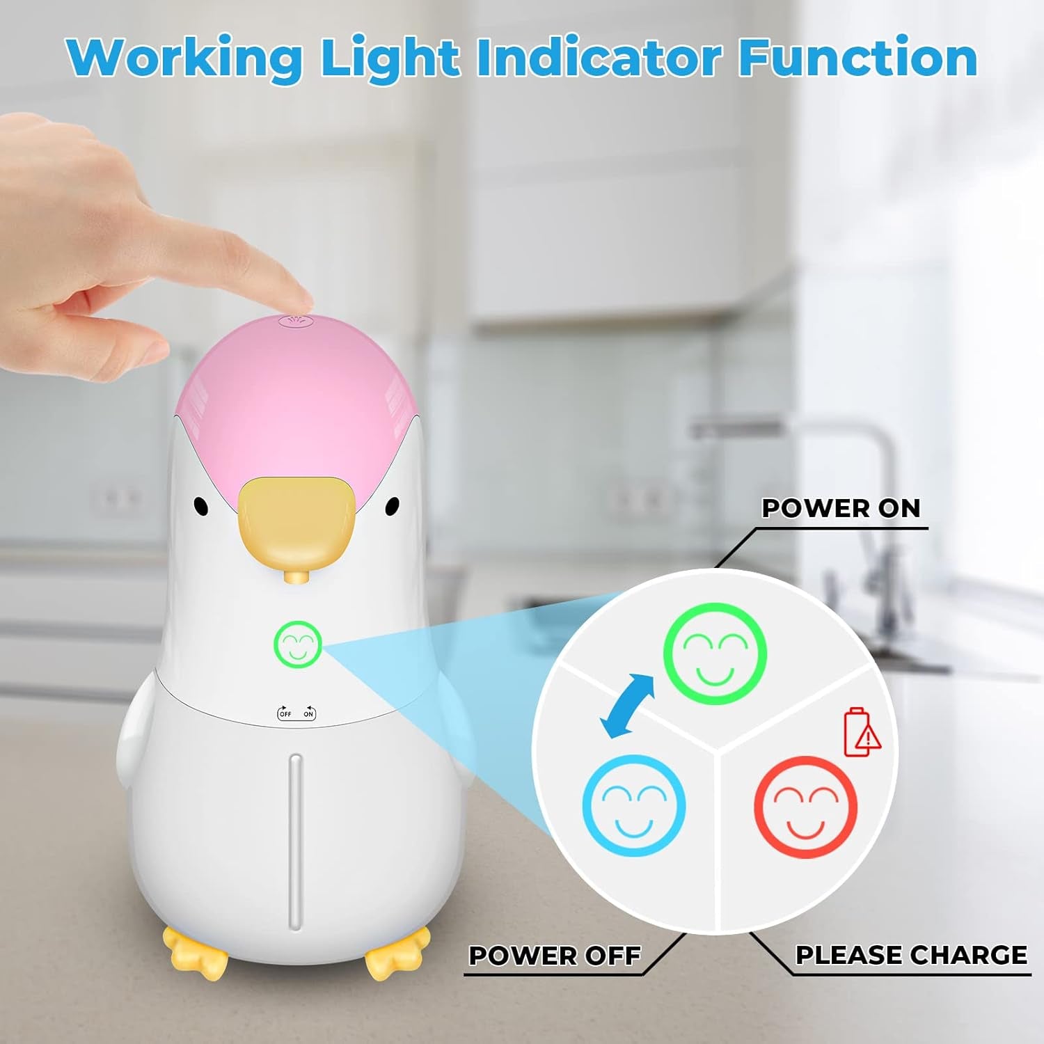 Foaming Soap Dispenser, Touchless Hand Soap Dispenser, Rechargeable Automatic Soap Dispenser, 13.5Oz/400Ml for Bathroom Kitchen Hotel School (Pink)