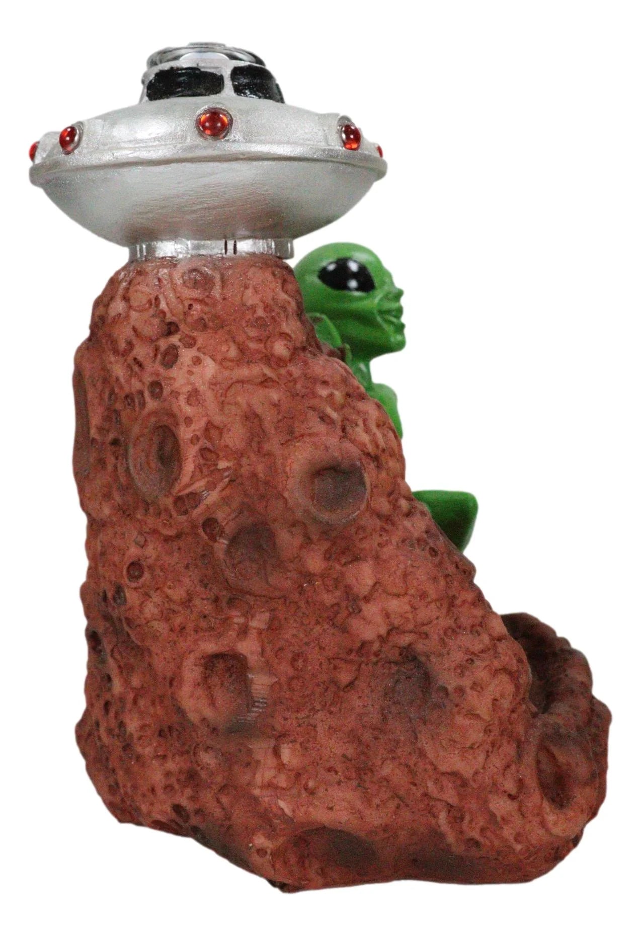 UFO Green Roswell Alien with Flying Saucer Spaceship Backflow Incense Burner