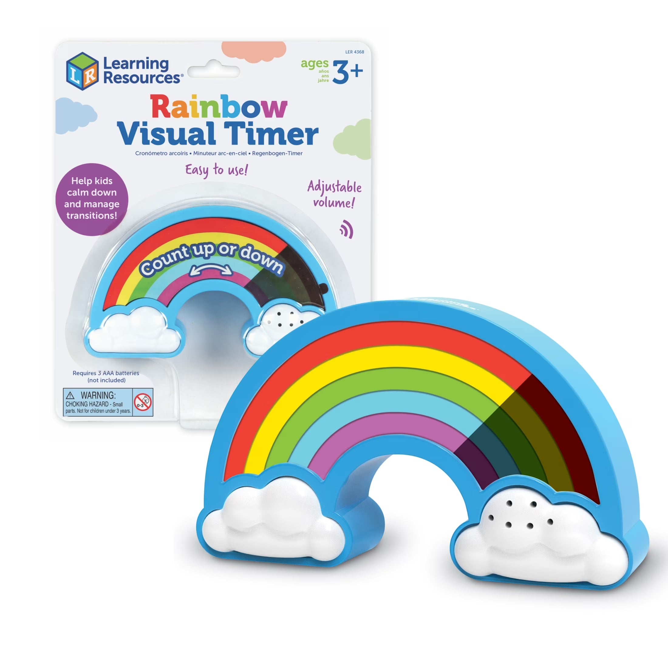 Rainbow Countdown Timer, Electronic Toddler Learning Toys, Kids Clock Ages 3+