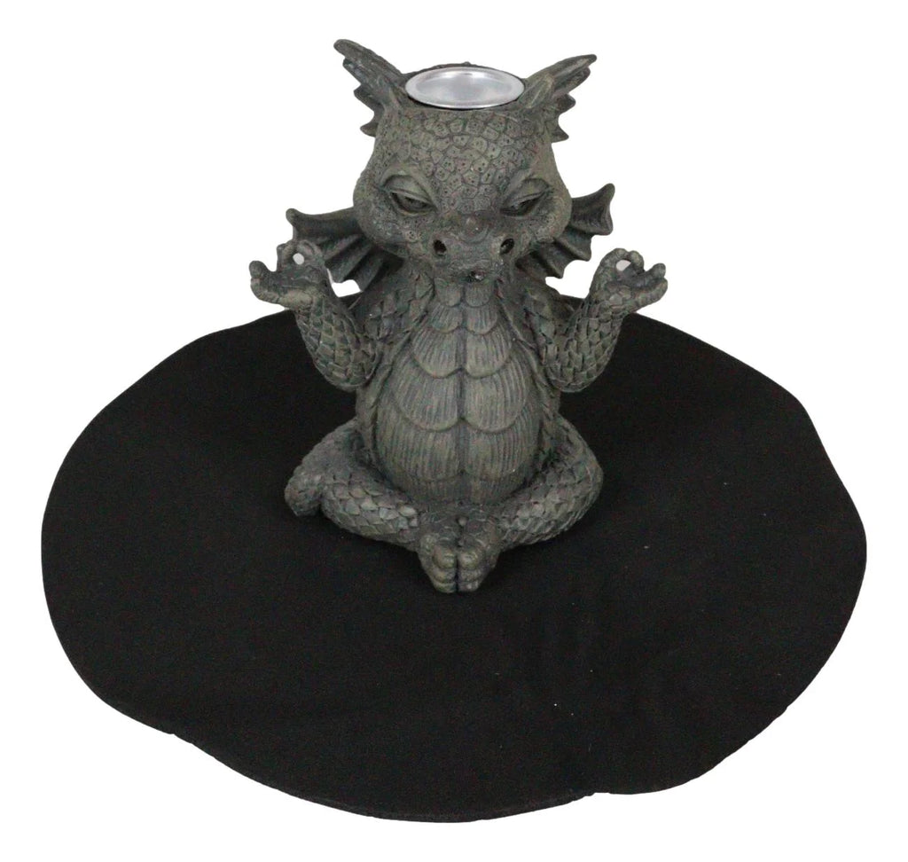 Zen Whimsical Garden Dragon Yoga Sitting in Meditation Backflow Incense Burner