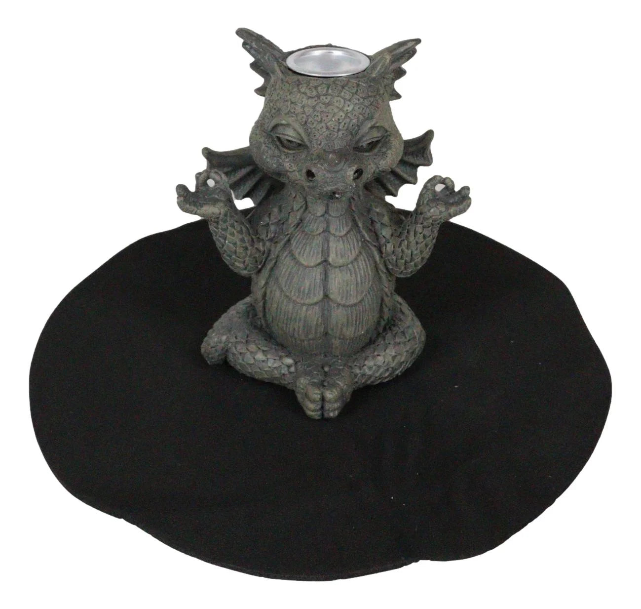 Zen Whimsical Garden Dragon Yoga Sitting in Meditation Backflow Incense Burner